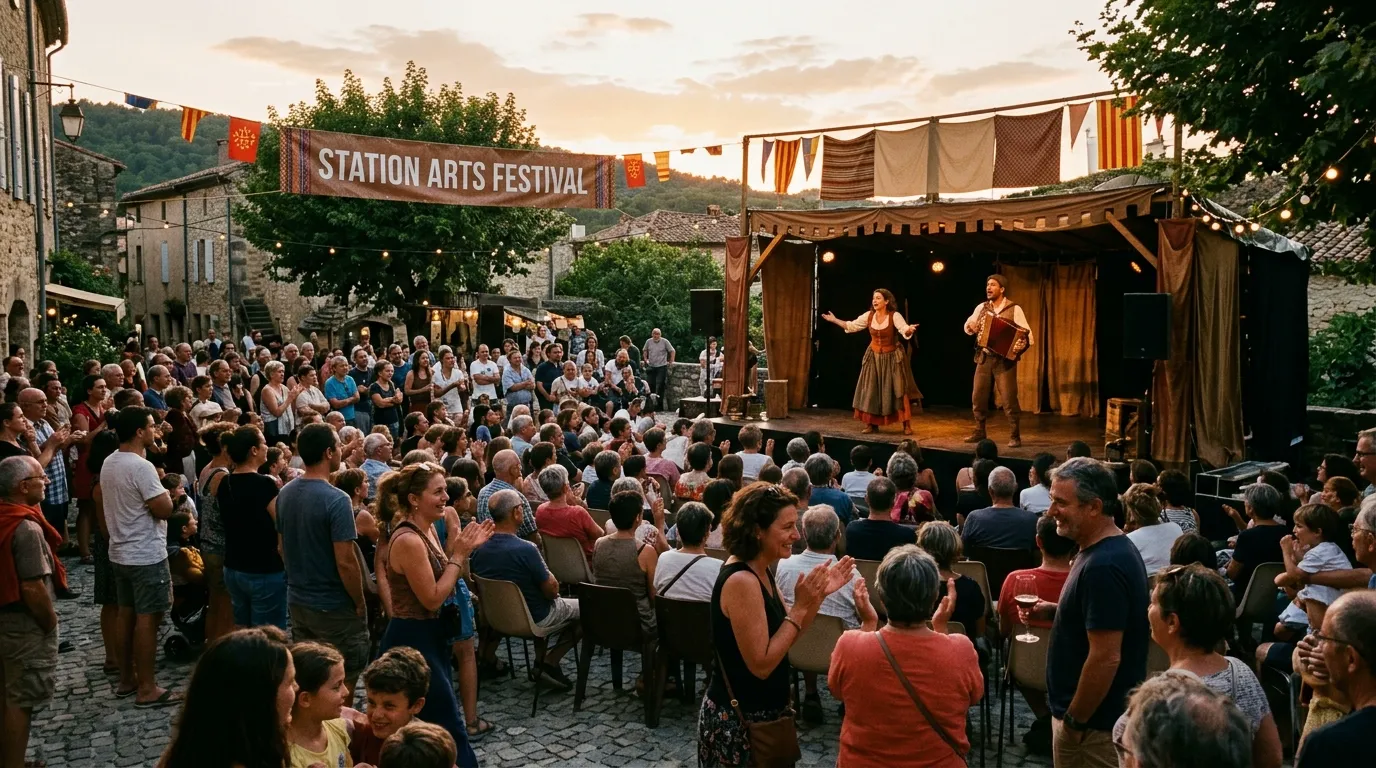 Rassemblement civique et restitution culturelle publique dans un village de l'Hérault